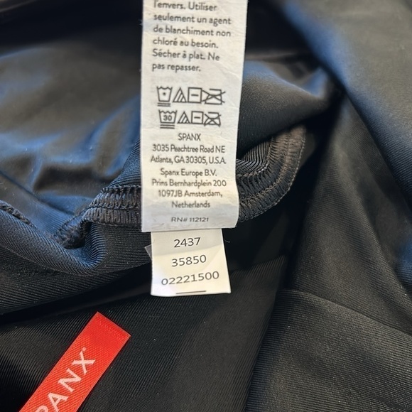 Spanx Faux Leather Shimmer Leggings High Waisted Black Large - Picture 16 of 16